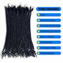 8 Inch Loc extensions Human Hair with Curly Ends 100% Real Human Hair 0.4cm Width 30 Strands per pack Full Handmade Dreadlock Extensions Can be dyed and bleached
