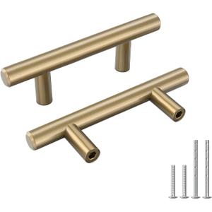 Goldenwarm 20 Pack Champagne Bronze Cabinet Pulls Bronze Drawer Pulls 2-1/2 inch(64mm) Champagne Drawer Handles Brushed Gold Cabinet Handles Kitchen Dresser Door Handware