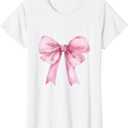 Coquette Pink Bow for Women Girls Cute Pink Coquette Bow T-Shirt, M