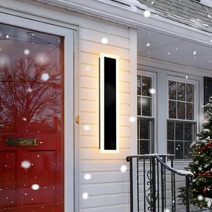 24inch Modern Outdoor Wall Light Porch Light LED Long Wall Light Fixture IP65 Waterproof Wall Lamps, Dimmable 24W 2200LM Black Wall Sconce, 3000/4000/5000K Selectable, ETL