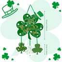 2 x Happy St. Patrick's Day Door Sign Wooden Irish Hanging Welcome Board Shamrock Shaped Wooden Hanging Sign with Rope for St. Patrick's Day Party Home Decor, 10.6 x 11.8 Inches