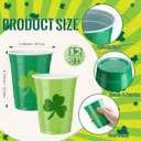 Vesici 100 Pcs 12 oz St. Patrick's Day Disposable Plastic Cups Green Shamrocks Drinking Cups St. Patrick's Day Party Supplies for Holiday Wedding Birthday Party Supplies