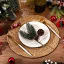 Colingmill 60 Pcs Round Rattan Placemats Bulk, 13 Inch Woven Placemats Natural Straw Hand Woven Farmhouse Boho Round Table Mats for Wedding Bridal Shower Home Dining Dinner Party Decoration
