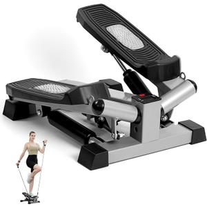 BESVIL Stair Steppers for Exercise, Steppers for Exercise at Home, Hydraulic Mini Fitness Stepper with ResistancBands, 330lbs Weight CapacityStepper for Total Body Workouts.