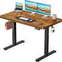 Marsail 48 x 30 Electric Standing Desk with One-Piece Desktop, Sit Stand Desk with Thickened Tabletop, Height Adjustable Stand Up Desk with Cable Management for Home Office(Frame+Desktop, 2 Packages)