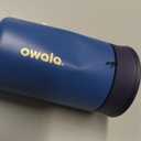 Owala Kids Insulation Stainless Steel Tumbler with Spill Resistant Flexible Straw, Easy to Clean, Kids Water Bottle, Great for Travel, Dishwasher Safe, 12 Oz, Navy and Blue (Home Base)