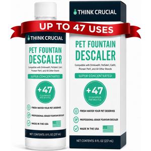 Think Crucial Pet Fountain Descaler, 25% Citric Acid, Up to 47 Uses, 8 oz