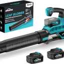 Leaf Blower Cordless with Battery and Charger: 2 Batteries 20V 4.0Ah Brushless Motor, Handheld Electric Leaf Blowers, Battery Powered Blowers for Lawn Care, Yard Leaves Cleaning, (Blue)