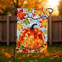 2 x Thanksgiving Garden Flag,Fall Yard Flags for Outside,with Different Designs on Each Side, Harvest Flag for Porch Balcony Outdoor Decor