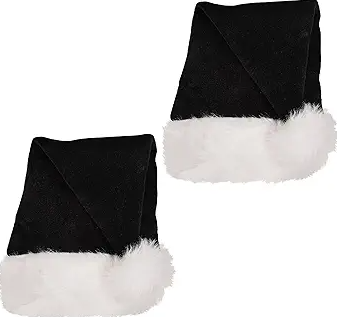 Black Santa Hats – 2-Pack Holiday Costume Caps