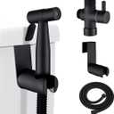 Handheld Bidet Sprayer for Toilet, Stainless Steel Handheld Sprayer Kit with Bidet Hose for Feminine Wash, Bidet Attachment for Toilet - Adjustable Water Pressure Control & Easy to Install (Black)