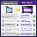 Solar Bug Zapper Outdoor, Purple UV Mosquito Zapper with Smart Rain Off Rechargeable Mosquito Killer Lamp, Wireless Solar Powered Fly Trap for Yard Patio RV Camping (Black)