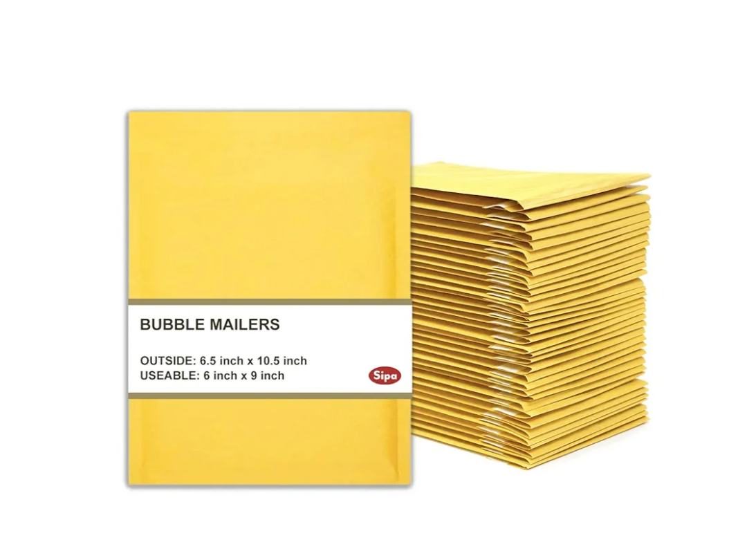SIPA Kraft Bubble Mailer Self Seal Bubble Shipping Envelopes (6.5”x10.5” /50 Pack)