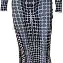 Women's Long Sleeve Bodycon Dress Unique 3D Print Sexy Body-Shaping Party Clubwear Long Maxi Pencil Dress (Medium)