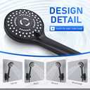 Wide Rain Shower Head With 5 Modes Handheld Showerheads, High Pressure Showerhead Combo with Extension Arm for Bathroom Accessories, Adjustable Shower Head with Anti-Clog Nozzles (Black)