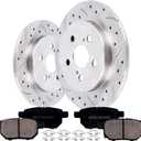 Rear Brake Pads and Rotors Kit for Toyota Corolla 2009-2019, Prius 2010-2013, Lexus CT200h 2011-2013, Pontiac Vibe 2009-2010