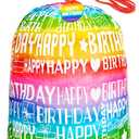 Sofier Large Birthday Gift Bags 36''x56'' Jumbo Happy Birthday Gift Wrap Extra Large Plastic Gift Bags for Big Giant Presents Kids Party (Rainbow)