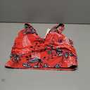 Firpearl Women's Underwire Bikini Tops Only - Longline Swimsuit Top Criss Cross Push Up Swim Crop Top (14, Red Floral)