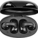 Wireless Ear Clips Earbuds Open Ear Clips Earbuds Ear Clips Headphones Bluetooth Stereo Sport Earphones with Mic Noise Canceling Lightweight Waterproof (Black)