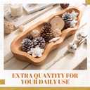 Nuogo 19 Inch Wooden Wavy Edge Dough Bowl Supplies, Khaki