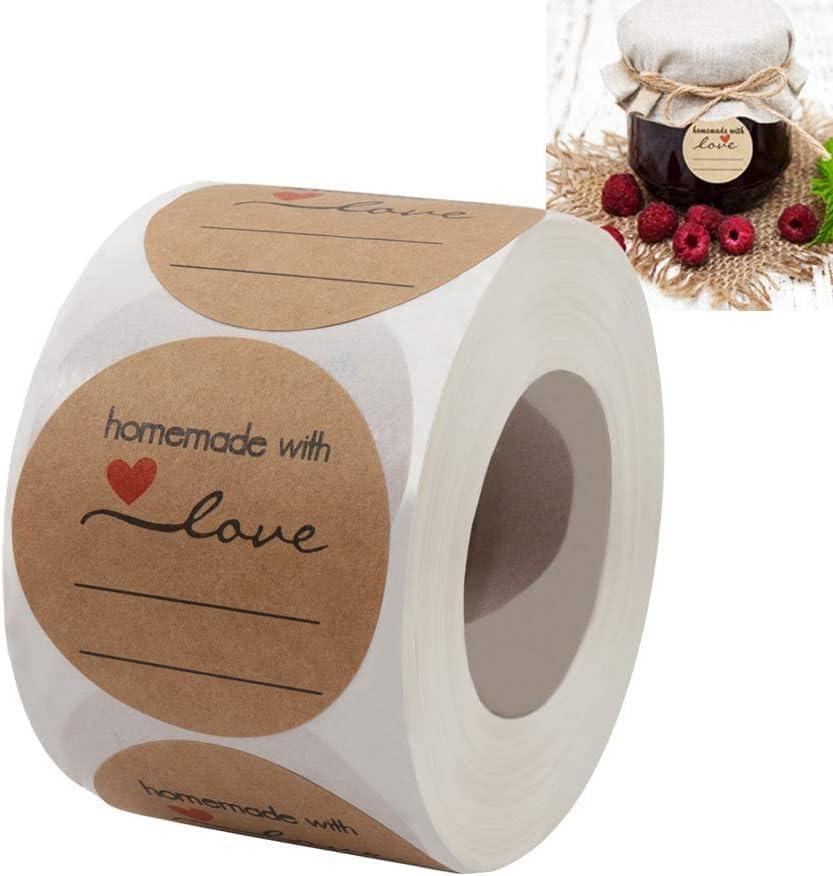 Jam and Jelly Jar Canning Labels for Mason Jars and More(2" Round 500/roll) with Lines for Writing- Jar Labels Jam, Jelly, and More