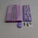 SkyGive Wireless Keyboard and Mouse Combo, Ergonomic Full Size Typewriter Retro Round Keycaps Keyboard, Compatible with Windows, PC, Perfer for Home and Office Keyboards (Purple