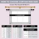 Heavy Duty Curtain Rods,1 1/4" Large Diameter Premium Nonadjustable Curtain Rod, 8' Custom Window Treatment Rods with Durable Aluminum Brackets and End Caps, Gold Finish