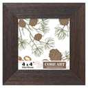 CORE ART 4x4 Picture Frame, Handmade Wood Rustic Brown Photo Frame, High Definition Semi-tempered Glass Wall or Tabletop Display