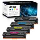 410A Toner Cartridges Compatible for HP 410A CF410A Color Laserjet Pro MFP M477fnw M477fdw M477fdn M452dn M452nw M477 M452 M377 410X CF410X Printer Ink, Pack-4 Black Cyan Yellow Magenta