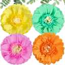 SUNBEAUTY 4 PCS 20" Large Paper Flowers Pastel Party Decorations Rainbow Giant Handcrafted Tissue Paper Flowers Spring Party Wedding Outdoor Decorations Birthday Hanging Decoration