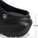 PIMIO Women's Platform Clog, Non-Slip Slip-On Garden Shoes with Arch Support Removable Cushion Footbed Comfortable Beach Outdoor Sandal Slippers for Women All-Black (Black), Size Men 6, Women's 8