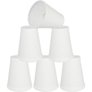 Aspen Creative 32080-6, Hardback Empire Clip-On Chandelier Lamp Shade, Off-White, 2-1/2" Top x 4" Bottom x 5" Slant Height, Set of 2