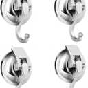 Heavy Duty Vacuum Suction Cups Hooks (4Pack) Specialized for Kitchen&Bathroom&Restroom Organization (Silver)