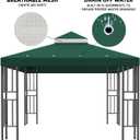 Sumfaller 10x10 FT Gazebo Replacement Canopy Top Double Tiered Canopy Top for Outdoor BBQ Roof Cover Grill Shelter (Green)