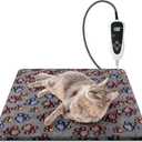 Newget Cat Heating Pad, Waterproof Pet Heating Pad for Cats Dog Indoor, 11 Adjustable Temperature Cat Warming Bed Mat with Timer, Indoor Heated Bed with Chew Resistant Cord (S: 18'' L X 18W '')