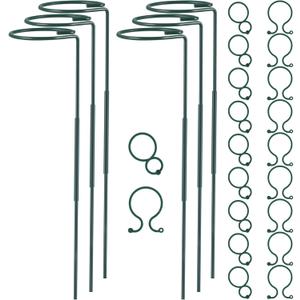 Plant Stake Support - 6 Pack Adjustable Height 16" or 30", Garden Support Stake Plant Cage Support Rings, Single Stem Plant Support Stakes, for Flowers Amaryllis Tomatoes Peony Lily Rose (30inch)