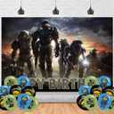 Game Backdrop Birthday Banner for The Master Chief Birthday Party Supplies The Master Chief Photograph Background Photo Booth 5x3ft