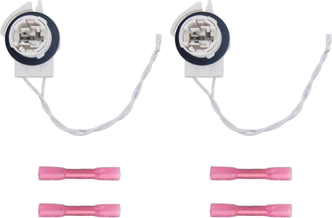Daytime Running Lights Sockets, DRL Bulb Sockets with Butt Connectors Compatible with 2000-2006 Chevy Silverado Sierra Suburban Tahoe Yukon Avalanche Trucks Pickups (Pair)