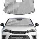 Windshield Sun Shade for Honda Civic 11th Gen 2022-2025,Front Window Sunshade Shield,2-in-1 Reflective Sun Shade,Silver for Summer, Black for Winter