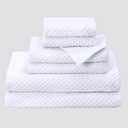COTTON CRAFT Waffle 6 Piece Towel Set - 100% Cotton - 2 Oversized Luxury Euro Spa Waffle Weave Large Bath Towels, 2 Hand Towels, 2 Washcloths - Absorbent Quick Dry Hotel Bathroom Shower Pool - White