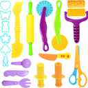 Playdough Tools Set, 18 Pcs Play Dough Sets for Kids Ages 4-8, Creative Play Dough Accessories with Clay Cutters, Roller, Molds, Safety Scissors, Educational Toys for Boys Girls