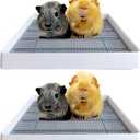 PODOO Rabbit Large Litter Box, Guinea Pig Training Pan Cage with Toilet Tray, Ideal for Rats, Ferret, Bunny Small and Medium Animals (2Pcs x Medium)