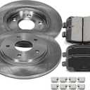 SCITOO Brake Rotor and Pad,Rear Discs Brakes Rotors and Ceramic Brake Pads fit for 08-16 for Chrysler Town & Country for Dodge Grand Caravan/Journey,12-15 for Ram C/V,09-12 for VW for Routan