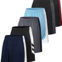 OYGSieg 6 Pack Mens Mesh Athletic Basketball Shorts Gym Shorts with Pockets, Quick Dry Workout Running Shorts Casual for Men (XXXL)