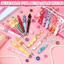 Huquary 270 Pcs Beads for Pens Rhinestone Bubblegum Beads Mixed Crystal Resin Sugar Chunky for Beadable Keychains DIY Craft Jewelry Making Supplies