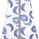 Burt's Bees Baby Beekeeper Wearable Blanket, Organic Cotton Swaddle 0.5 or 1.5 TOG, Newborn Essentials Shower Gift (Large, Blue)