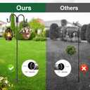 Black Double Shepherds Hook - 67 Inch Adjustable Bird Feeder Pole with 5 Prongs Base - Heavy Duty Rustproof Shepards Hooks for Outdoor Hummingbird Feeder Stand, Solar Lights, Lanterns, Flower Basket