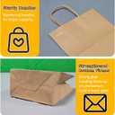 FACEBAG 50-Pack Brown Paper Bags with Handles Bulk, 8x4.25x10.5 Inches,Medium-sized Gift Bags with Handles for Party FavorsTake-OutGrocery Shopping & RetailReusable & Durable