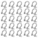 25 Packs 1/4 Inch 304 Stainless Steel D Ring Shackles Set for Outdoor Adventure?Traction Steel Wire and Heavy Duty Construction, Bow Shape, Anchor Shackles 6 mm, by GENHAKON