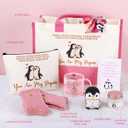 Anniversary Birthday Gifts for Women Wife Girlfriend, Penguin I Love You Romantic Gifts for Her Basket Set of 7